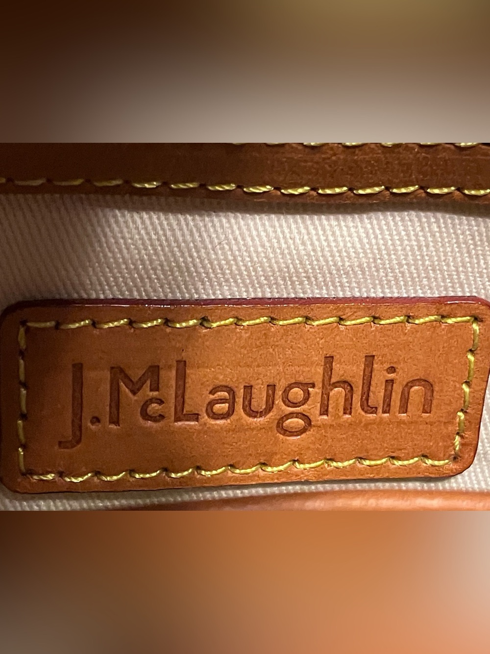 J. McLaughlin canvas and leather shoulder bag - Picture 5 of 12